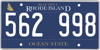 RI license plate 562998