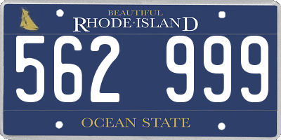 RI license plate 562999