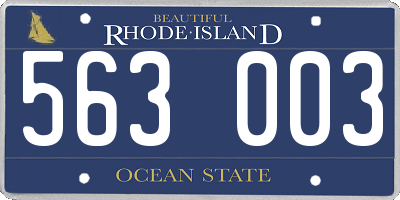 RI license plate 563003