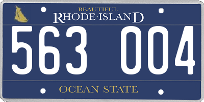RI license plate 563004