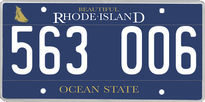 RI license plate 563006
