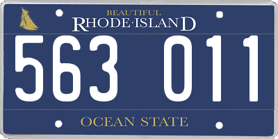 RI license plate 563011