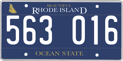 RI license plate 563016