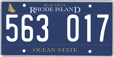 RI license plate 563017