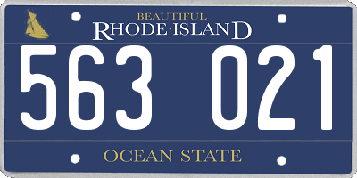 RI license plate 563021