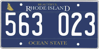 RI license plate 563023