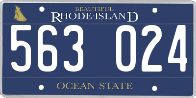 RI license plate 563024