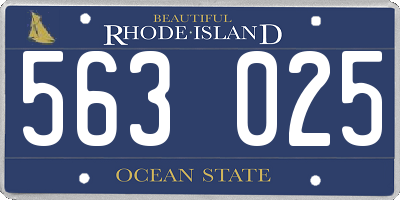 RI license plate 563025