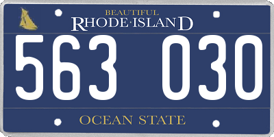 RI license plate 563030