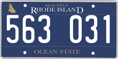 RI license plate 563031