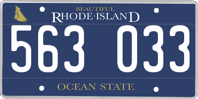 RI license plate 563033