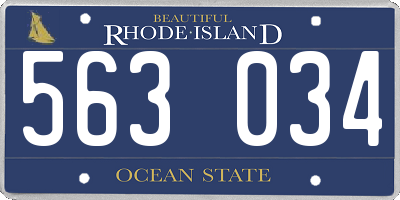 RI license plate 563034