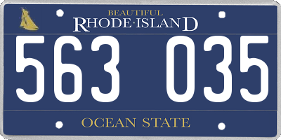 RI license plate 563035