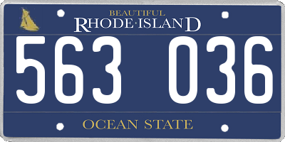 RI license plate 563036