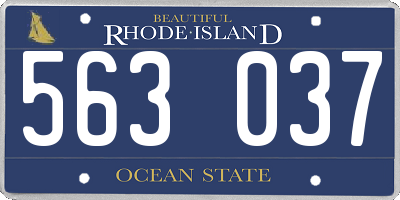 RI license plate 563037