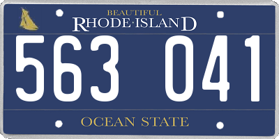 RI license plate 563041