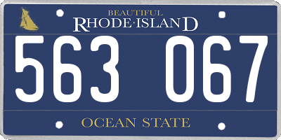 RI license plate 563067