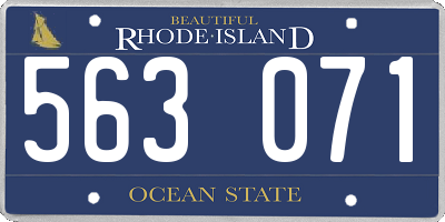 RI license plate 563071