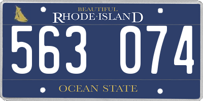 RI license plate 563074