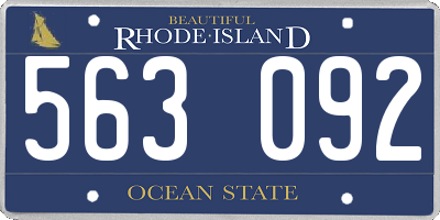RI license plate 563092