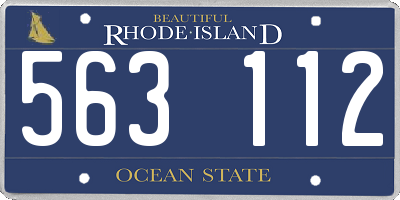 RI license plate 563112