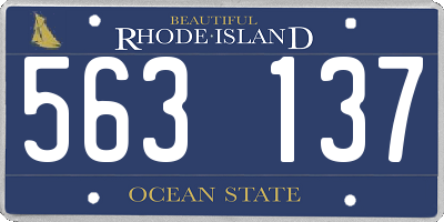 RI license plate 563137