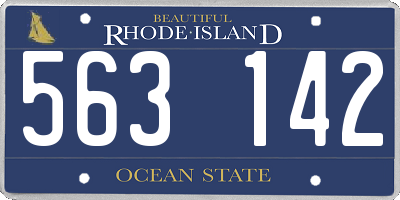 RI license plate 563142