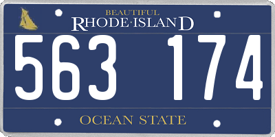 RI license plate 563174