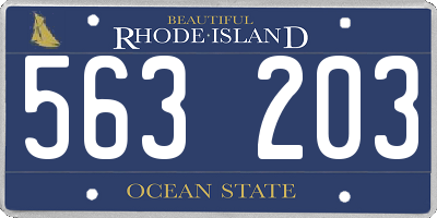 RI license plate 563203