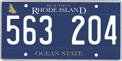 RI license plate 563204