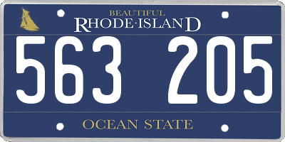 RI license plate 563205