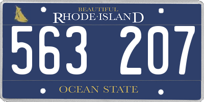 RI license plate 563207