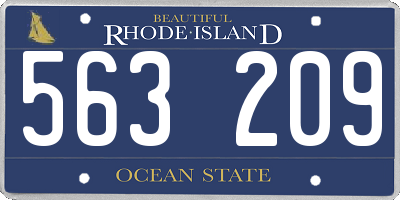 RI license plate 563209