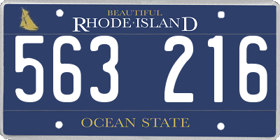 RI license plate 563216