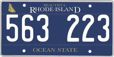 RI license plate 563223