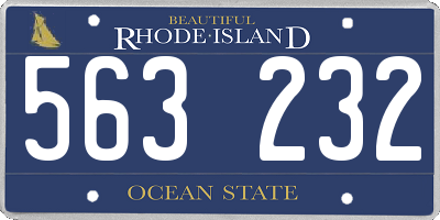 RI license plate 563232