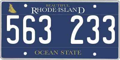 RI license plate 563233