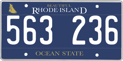 RI license plate 563236