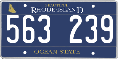 RI license plate 563239