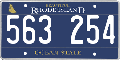 RI license plate 563254