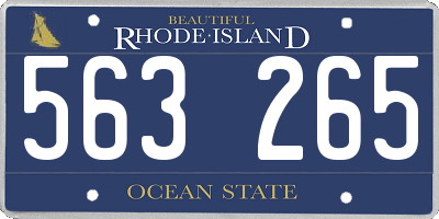 RI license plate 563265