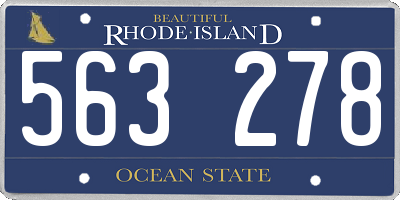 RI license plate 563278