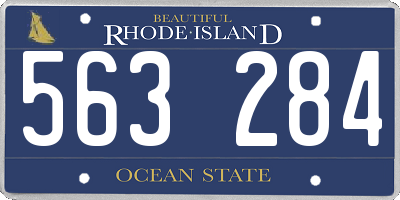 RI license plate 563284