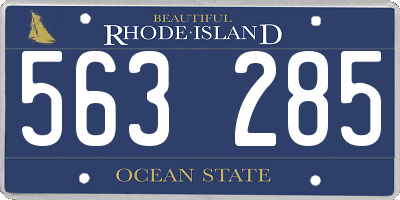 RI license plate 563285