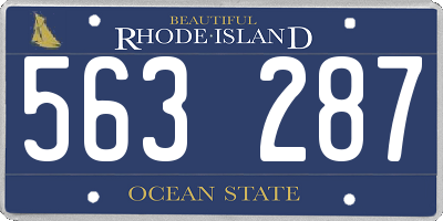 RI license plate 563287