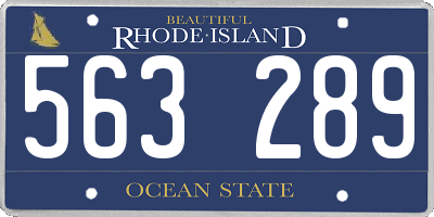 RI license plate 563289