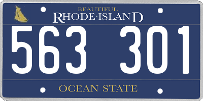 RI license plate 563301