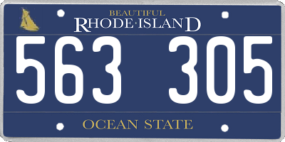 RI license plate 563305