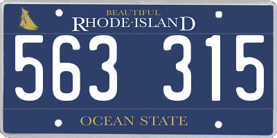 RI license plate 563315