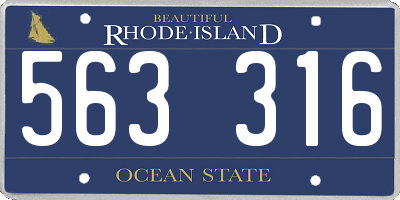RI license plate 563316